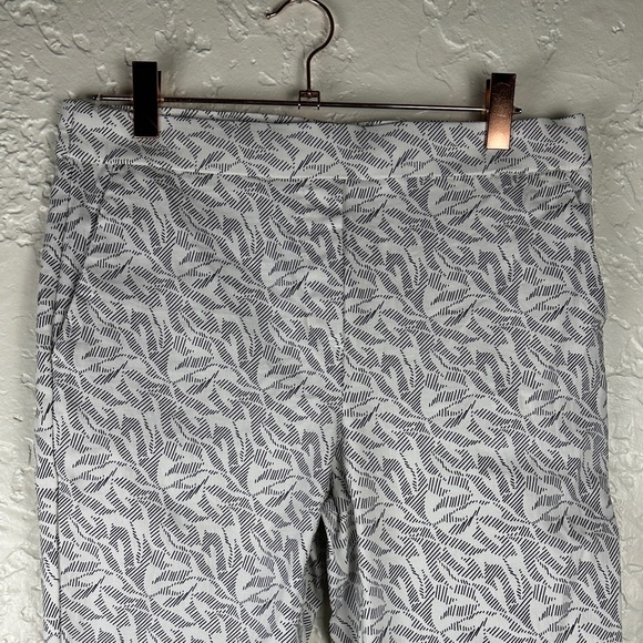 Jules & Leopold Black and White Leaf Print Pull On Ankle Trousers S - Picture 2 of 11